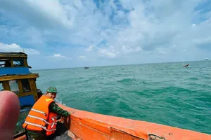 Chìm ghe đánh cá, 2 ngư dân may mắn thoát nạn