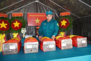 Hoàn thành tìm kiếm, quy tập 5 hài cốt liệt sĩ tại xã Thường Tân