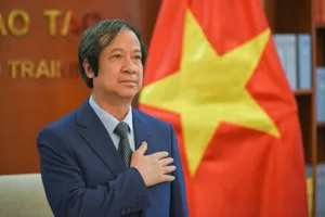 Bộ trưởng Bộ GD-ĐT Nguyễn Kim Sơn tại Lễ tiếp nhận nhiệm vụ Chủ tịch kênh giáo dục ASEAN nhiệm kỳ 2022 và 2023