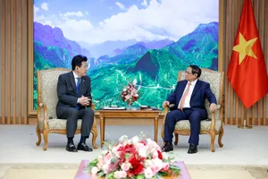 Thủ tướng Phạm Minh Chính tiếp Bộ trưởng Quốc phòng Nhật Bản Kihara Minoru, chiều 6-8. Ảnh: VIẾT CHUNG