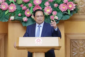 Thủ tướng Phạm Minh Chính phát biểu tại cuộc làm việc với đại diện các doanh nghiệp Hoa Kỳ đang đầu tư, kinh doanh tại Việt Nam. Ảnh: VIẾT CHUNG