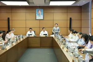 Đoàn đại biểu Quốc hội TPHCM thảo luận tại tổ, chiều 22-5. Ảnh: QUANG PHÚC