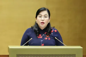 Chủ nhiệm Ủy ban Công tác đại biểu của Quốc hội Nguyễn Thanh Hải trình bày báo cáo giải trình, tiếp thu, chỉnh lý dự thảo Luật Bầu cử đại biểu Quốc hội và đại biểu HĐND, chiều 24-6. Ảnh: QUANG PHÚC