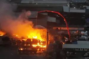 Hiện trường vụ cháy tại thôn Ao, xã Minh Hải, huyện Văn Lâm, tỉnh Hưng Yên