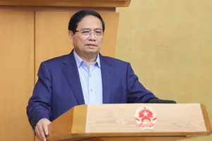 Thủ tướng Phạm Minh Chính phát biểu tại hội nghị trực tuyến Chính phủ với địa phương. Ảnh: VIẾT CHUNG