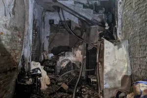 Hiện trường khu vực xảy ra cháy tại tầng 1 của ngôi nhà