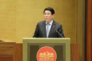 Chủ tịch nước Lương Cường đã trình bày trước Quốc hội báo cáo công tác nhiệm kỳ 2021-2026 của Chủ tịch nước. Ảnh: QUANG PHÚC