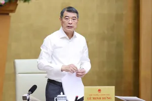 Thủ tướng Lê Minh Hưng phát biểu tại cuộc họp của Thường trực Đảng ủy Chính phủ và Thường trực Chính phủ. Ảnh: VIẾT CHUNG