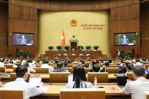 Phiên họp Quốc hội chiều 23-4. Ảnh: QUANG PHÚC