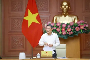 Thủ tướng Lê Minh Hưng chủ trì và phát biểu tại cuộc làm việc với Bộ NN-MT, chiều 29-4. Ảnh VIẾT CHUNG