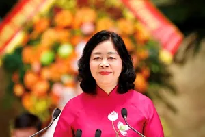 Chủ tịch Ủy ban Trung ương MTTQ Việt Nam Bùi Thị Minh Hoài. Ảnh: DIỆP HƯƠNG