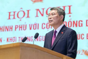 Thủ tướng Lê Minh Hưng kết luận hội nghị Thường trực Chính phủ với cộng đồng doanh nghiệp. Ảnh: VIẾT CHUNG