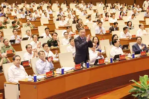 Tổng Bí thư, Chủ tịch nước Tô Lâm và các đồng chí lãnh đạo Đảng, Nhà nước dự Hội nghị toàn quốc nghiên cứu, học tập, quán triệt và triển khai thực hiện Nghị quyết Hội nghị lần thứ 3 Ban Chấp hành Trung ương Đảng khóa XIV, sáng 29-7. Ảnh: QUANG PHÚC