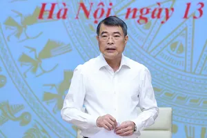 Thủ tướng Lê Minh Hưng phát biểu tại buổi làm việc với NHNN và các tổ chức tín dụng. Ảnh: VIẾT CHUNG