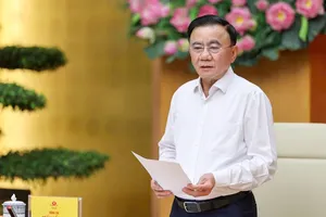 Trưởng Đoàn kiểm tra, giám sát số 221 Trần Cẩm Tú phát biểu tại hội nghị. Ảnh: VIẾT CHUNG