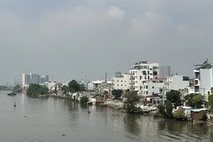 Khu bờ Bắc kênh Đôi, phường Chánh Hưng và Phú Định, TPHCM. Ảnh: TH