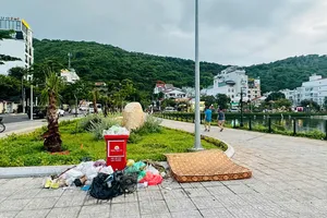Công viên Ao cá ở phường Vũng Tàu (TPHCM) nhếch nhác vì rác thải