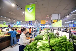 Sản phẩm tick xanh bày bán tại siêu thị trên địa bàn TPHCM 