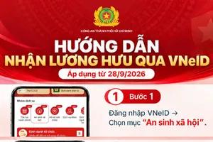 Công an TPHCM hướng dẫn các bước đăng ký nhận lương hưu qua VNeID