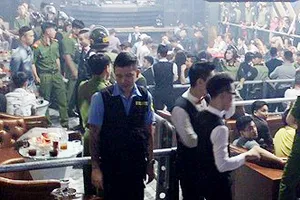 Công an tiến hành kiểm tra quán Nhà hàng Bia vào ngày 14-1 và phát hiện nhiều đối tượng sử dụng ma túy