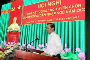 Đồng chí Phan Văn Mãi phát biểu chỉ đạo hội nghị. Ảnh: TRẦN YÊN