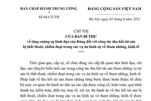 Xử lý nghiêm sai phạm, tiêu cực trong công tác thu hồi tài sản các vụ án tham nhũng, kinh tế