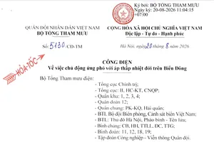 Bộ Tổng Tham mưu chỉ đạo chủ động ứng phó với áp thấp nhiệt đới trên Biển Đông