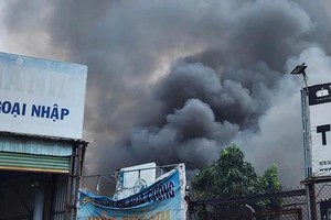 浓烟升腾数十米高空。