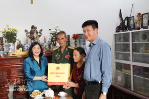 党中央政治局委员、党中央书记处书记、越南祖国阵线中央委员会主席裴氏明怀看望并慰问越南英雄母亲陈氏策。