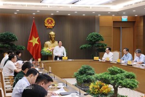 越南政府副总理黎进州在会议上发表讲话。