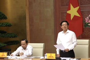 越南政府副总理胡国勇发表讲话。