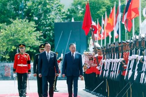 泰国总理及夫人举行隆重仪式欢迎越南党中央总书记、国家主席苏林及夫人访泰。