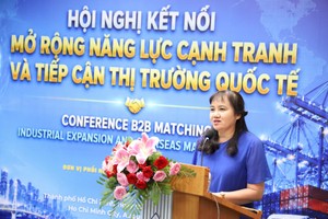 胡志明市贸易与投资促进中心（ITPC）副主任高氏菲云在会上发言。图：明春