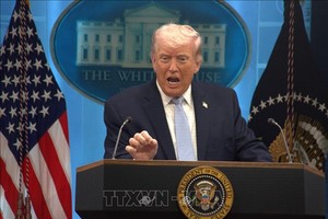 美国总统唐纳德·特朗普在白宫发表讲话。图片：新华社/越通社