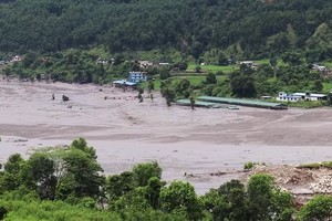 2026年8月26日，尼泊尔拉苏瓦（Rasuwa）县遭山洪袭击后的灾区。图自ANI/越通社