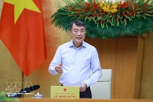 越南政府总理黎明兴在2026年8月政府例行会议上发表总结讲话。图自越通社