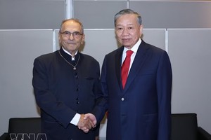 越南党中央总书记、国家主席苏林会见东帝汶总统若泽·拉莫斯-奥尔。 图自越通社