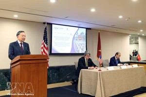 党中央总书记、国家主席苏林会见了美国—东盟商务理事会（USABC）及美国企业代表。图自越通社