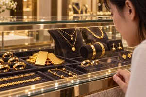 SJC金价每两下跌30万元，国际金价震荡。