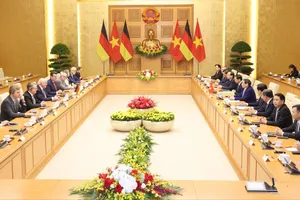 Thủ tướng Phạm Minh Chính hội kiến Tổng thống Cộng hòa Liên bang Đức Frank-Walter Steinmeier. Ảnh: QUANG PHÚC