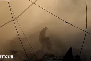 Cảnh đổ nát sau vụ không kích của Israel tại Beirut, Liban, ngày 4-10-2024. Ảnh: THX/TTXVN