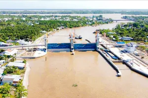 Vận hành cống ngăn mặn bờ Nam sông Hậu hơn 500 tỷ đồng