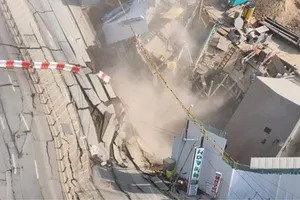 Hiện trường vụ tai nạn. Ảnh: Yonhap