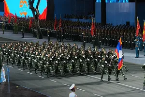 Màn biểu diễn nghệ thuật của Bộ Quốc phòng. Ảnh: HOÀNG HÙNG