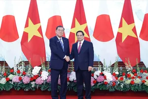 Thủ tướng Phạm Minh Chính và Thủ tướng Nhật Bản Ishiba Shigeru đã có cuộc hội đàm cấp cao vào ngày 28-4 tại Hà Nội. Ảnh: VIẾT CHUNG