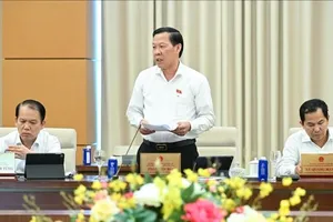 Chủ nhiệm Ủy ban Kinh tế và Tài chính Phan Văn Mãi báo cáo tại phiên họp