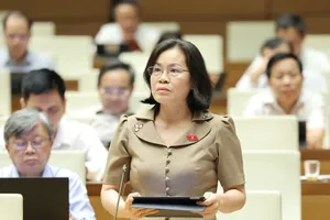 Đại biểu Nguyễn Thị Hồng Hạnh (TPHCM) phát biểu tại Quốc hội chiều 13-6. Ảnh: QUANG PHÚC