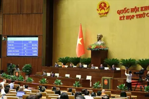 Quốc hội bấm nút thông qua nghị quyết sáng 16-6. Ảnh: QUANG PHÚC