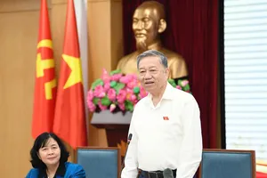 Tổng Bí thư Tô Lâm phát biểu với cử tri Hà Nội. Ảnh: VIẾT CHUNG