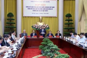 Họp báo công bố Lệnh của Chủ tịch nước công bố 9 luật đã được Quốc hội thông qua tại kỳ họp thứ 9, ngày 11-7